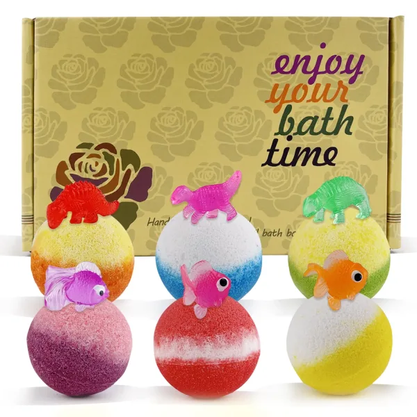 Christmas Bath Bombs for Kids, 6 PCs Bath Bombs with Crystal Toys inside, Bath Bombs with Christmas Packing Bag, Gift for Christmas Stock Stuffer - Image 9