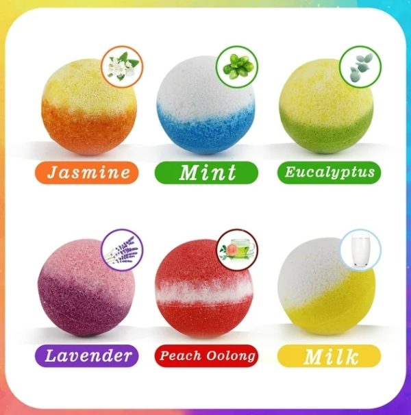 Christmas Bath Bombs for Kids, 6 PCs Bath Bombs with Crystal Toys inside, Bath Bombs with Christmas Packing Bag, Gift for Christmas Stock Stuffer - Image 8